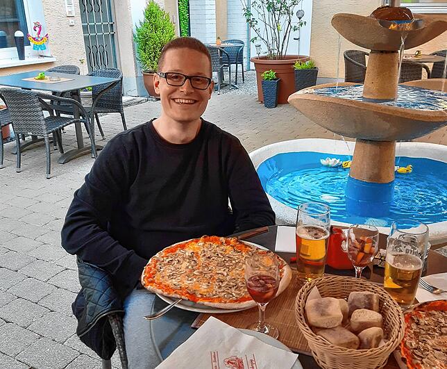 Julian Singler in der Pizzeria Großherzog in Villingen.
