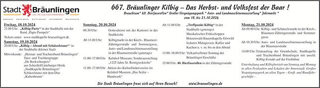Bild 1: Bräunlinger Kilbig: Bräunlinger Innenstadt wird zur Kilbig-Festmeile