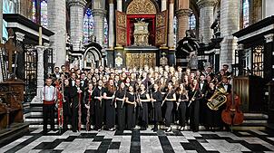 Das Verbandsjugendorchester des Blasmusikverbands Hochrhein in der Kathedrale in Mechelen in Belgien. Foto: Verbandsjugendorchester