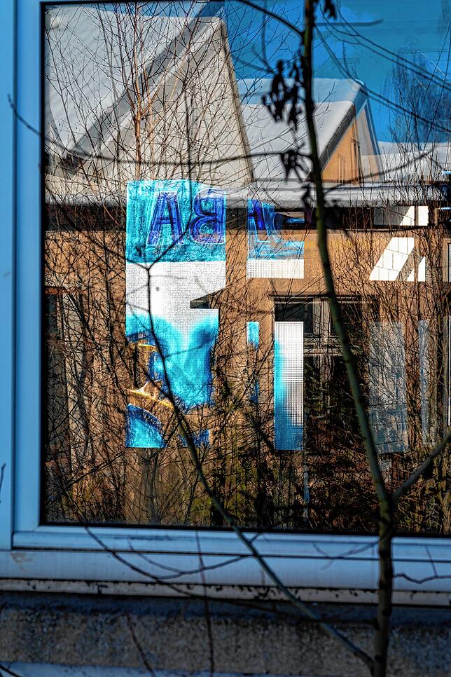 Graffiti an einer Wand der alten SABA-Gebäude.