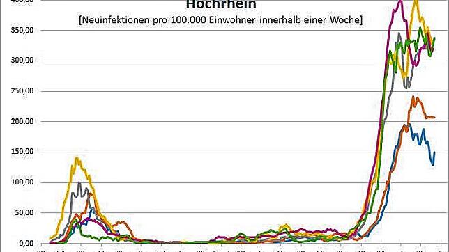 Die Entwicklung der Infektionszahlen seit Beginn der Pandemie.