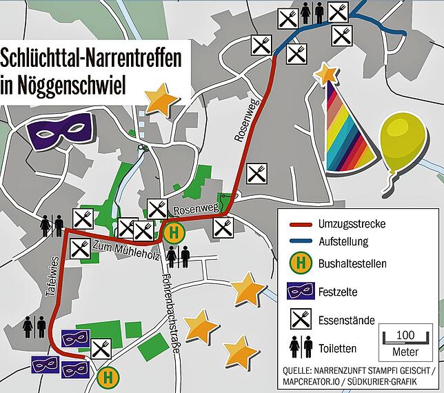 Bild 2: Das müssen Besucher über das Schlüchttal-Narrentreffen 2025 in Nöggenschwiel wissen