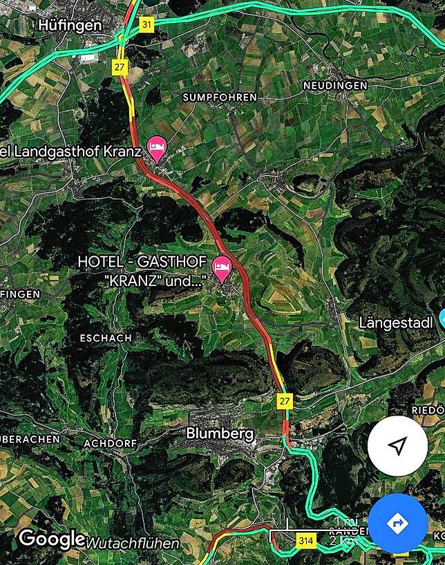 So ist die Verkehrslage auf der B27 kurz nach 8 Uhr.