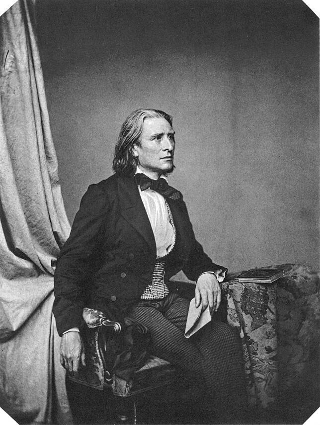 Franz Liszt auf einer Fotografie von 1858. Die NS-Propaganda nutzte Musik von Liszt für die „Wochenschau“.