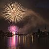 Firework over the Rhinefall on the Swiss National Day 1. August