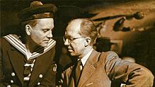Herbert Engelsing (rechts) mit dem Schauspieler Paul Verhoeven bei Dreharbeiten.
