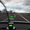 In dieser Zeitraffervideoschleife kann man gut erkennen, wie die Fahrbahn sich erst nach links neigt und nach der Brücke wieder auf ...
