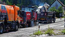 Die Bundesstraße 33 war in diesem Jahr Dauerbaustelle. Im Juli &ndash; hier im Bild &ndash; begannen die Arbeiten am dritten Bauabschnitt.