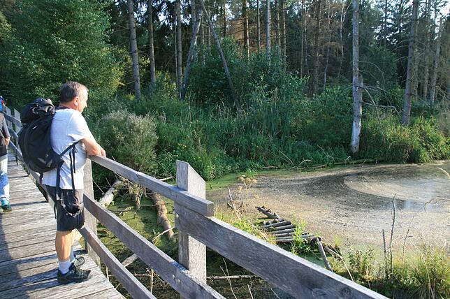 An der Wanderung über Mulchwege und Stege nahm auch Manfred Möhrle aus Egg teil.