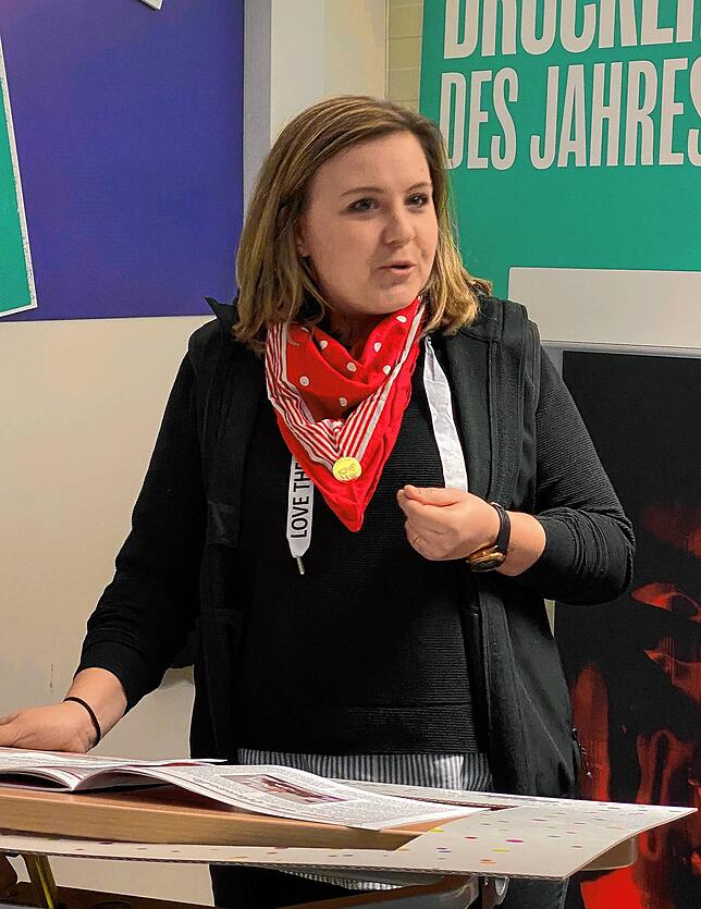 Die Gastgeberin des Abends: Julika Keller, Geschäftsführerin der Zabel-Druckerei, führt das Familienunternehmen gemeinsam mit ihrer ...