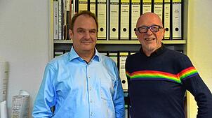 Gunnar Prennig (links), Tiefbauamtsleiter und Klimakoordinator der Stadt, sowie Stadtrat Wolfgang Kaiser (LBU) koordinieren die ...