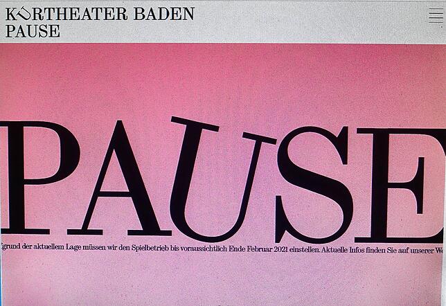 (Zwangs)-Pause im Kurtheater Baden.