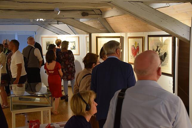 Es wird bei der Vernissage teilweise eng, weil so viele Besucher ins Stadtmuseum strömen.
