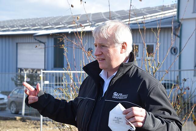 Hannes Grafmüller, Geschäftsführer der Grafmüller GmbH, dem Generalunternehmer, der den Penny in Bodman baut.