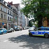 Die Polizisten waren im Juli 2020 während der Besetzung im Dauereinsatz an der Ecke Sankt-Gebhard-Straße/ Markgrafenstraße. Aus der ...