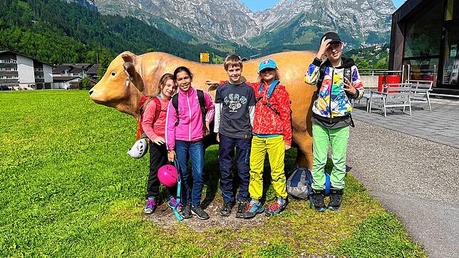 Bild vor idyllischer Bergkulisse: Am 9. Juni ging es für die Kletterfreunde nach Engelberg in die Schweiz zu zwei Klettersteigen: den ...