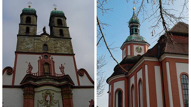 Die Münsterkirche St. Fridolin in Bad Säckingen (links) und die Kirche Mariä Himmelfahrt in Tiengen werden die römisch-katholischen ...