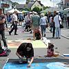 Das Blumberger Street Art Festival ist ein Renner. Die Blumberger hauptstraße erlebt am Sonntag ein Volksfest, im Vordergrund ist die ...