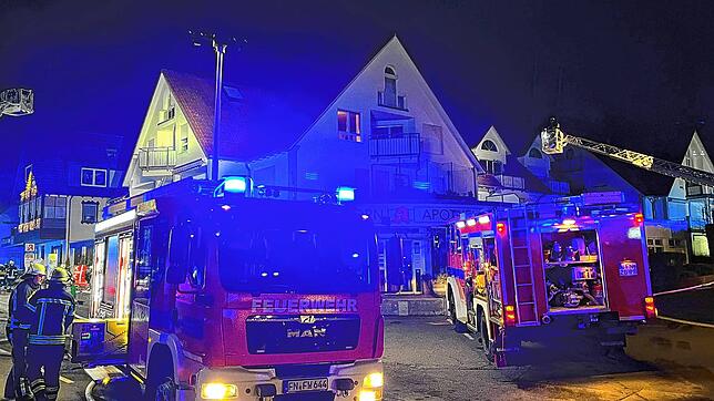 Einsatz der Häfler Feuerwehr bei einem Brand in Manzell.
